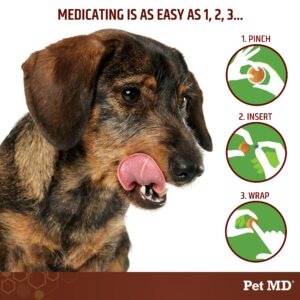 Pet MD Wrap-A-Pill with Dog Probiotics - Pill Wrap for Dogs Medicine - Easy-to-Use Paste to Hide Capsules, Create Pockets and Pill Treats for Dogs - Peanut Butter (4.2oz)