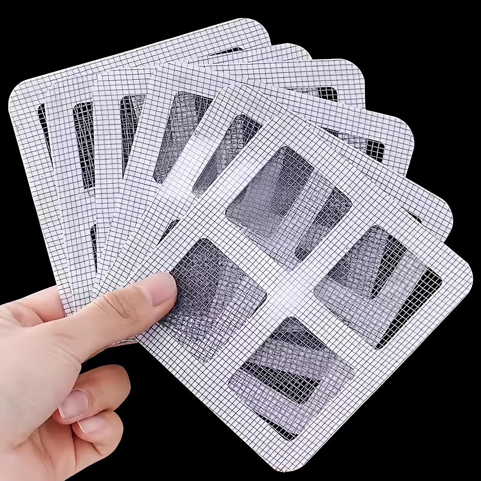 20PCS Shower Drain Hair Catcher - 4" X 4" Disposable Shower Drain Cover Hair Catcher Shower Drain Mesh Stickers, Bathroom, Laundry, Bathtub, Kitchen, Sink, for Human and pet Hair