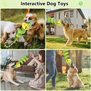 Letsmeet Squeaky Dog Toys for Large Dogs, Interactive Tug of War Puppy Toys with Pull Rope, Stuffed Pet Dog Toys with Soft Fabric Suitable for Small, Medium and Big Dogs