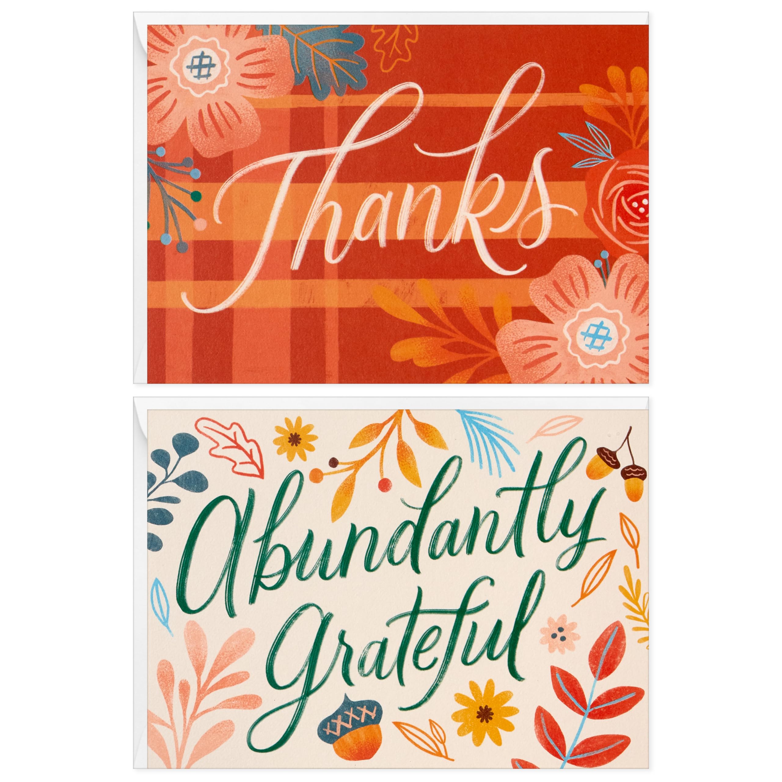 Hallmark Fall Floral Thank You Note Card Assortment (50 Cards with Envelopes) for Weddings, Teachers, Clergy, Bosses, Thanksgiving