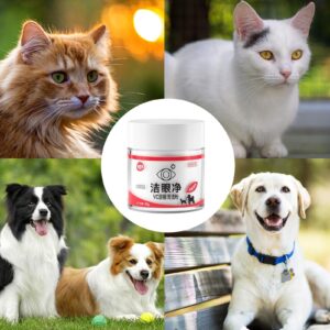 DUDOK 1/2 Tear Stain Remover, Gentle Absorbing Pet Eye Care Powder, Dog Tear Stain Powder with Brush | User Friendly Pet Tear Stain Prevention Powder, Cats Tear Remover Powder for Kitten