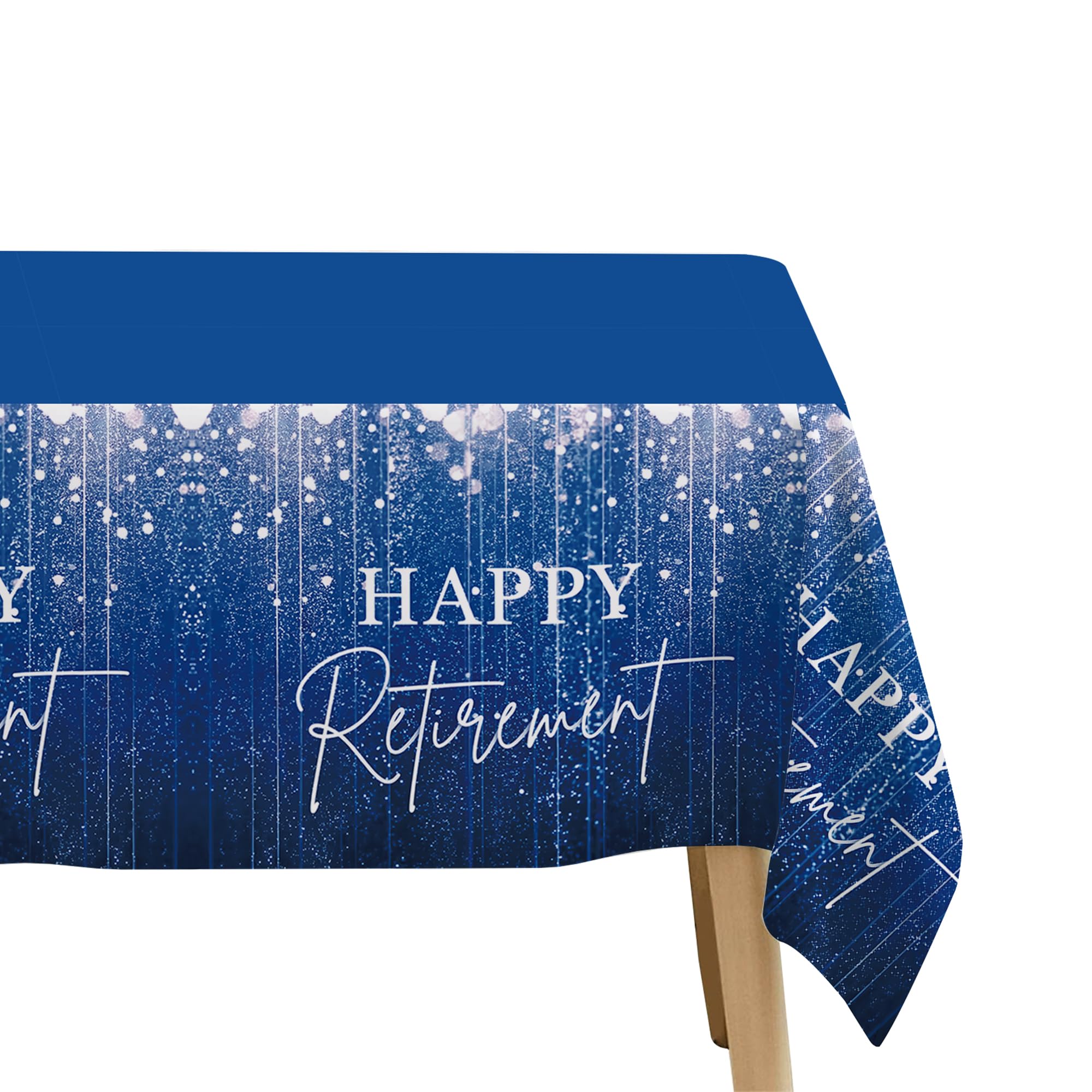 Xenorik Blue Retirement Party Tablecloth Decorations - Disposable Happy Retirement Party Supplies for Men Women Table Cover, Retirement Table Decorations Table Cloth - 3 Pack (54in x 108in)