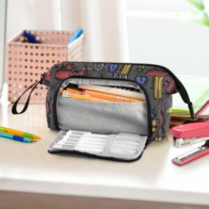 Fisyme Insects Vintage Bugs Pencil Case Large Capacity Pencil Pouch Pen Bags Box Big Makeup Pencil Case Organizer