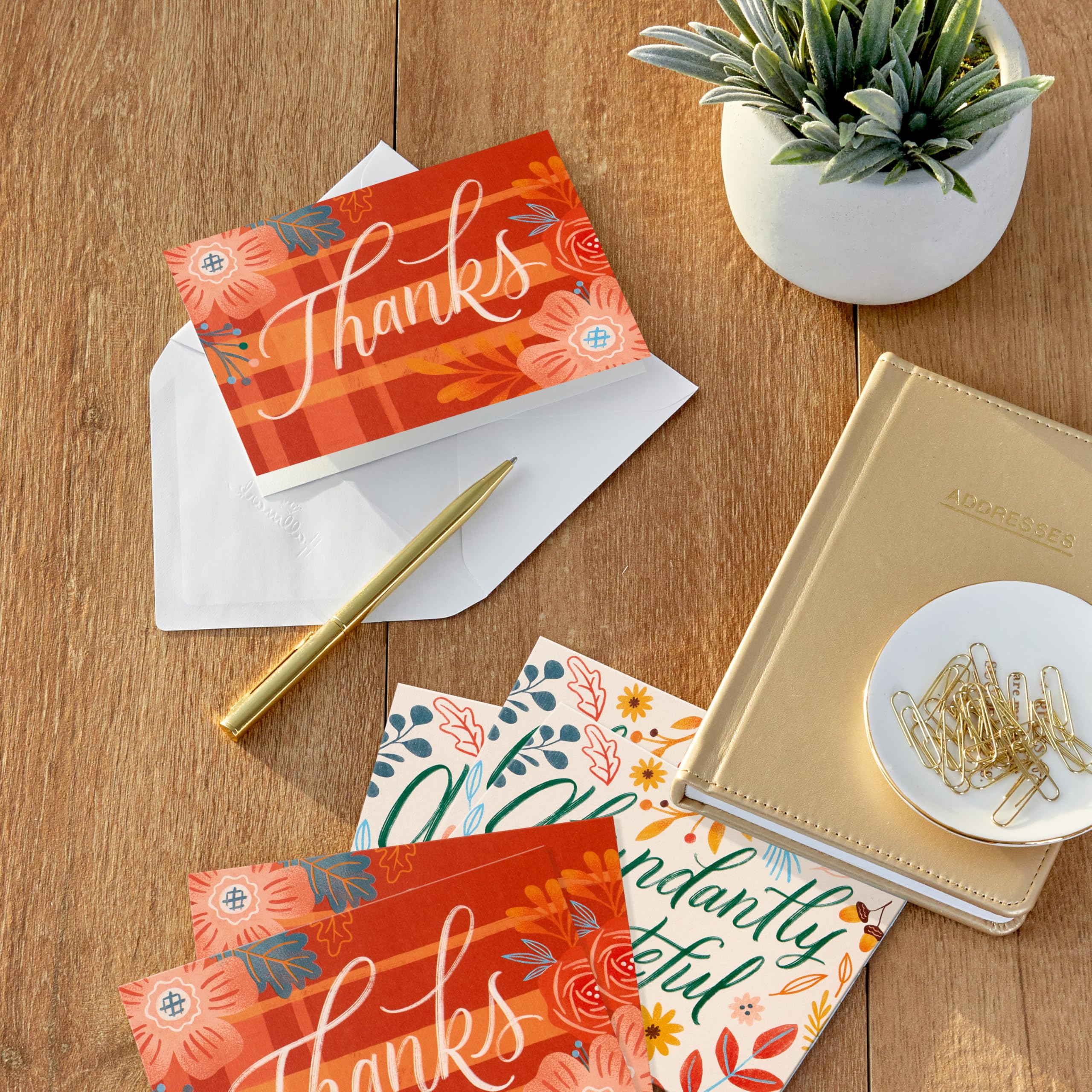 Hallmark Fall Floral Thank You Note Card Assortment (50 Cards with Envelopes) for Weddings, Teachers, Clergy, Bosses, Thanksgiving