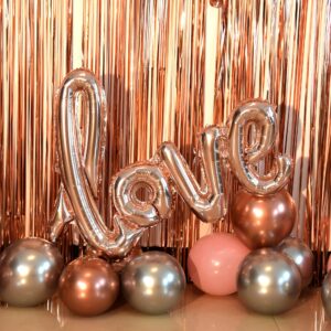 Rose Gold Birthday Decorations for Women, Girls Birthday Princess Party,Happy Birthday Banner,Pink Gold Bachelor Party Balloon Happy Birthday Decoration Party Supplies (rose gold)