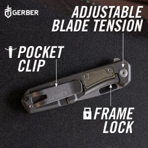 Gerber Gear MiniSada Folding Pocket Knife with Clip, Utility Foldable Knife with Steel Blade, EDC Gear