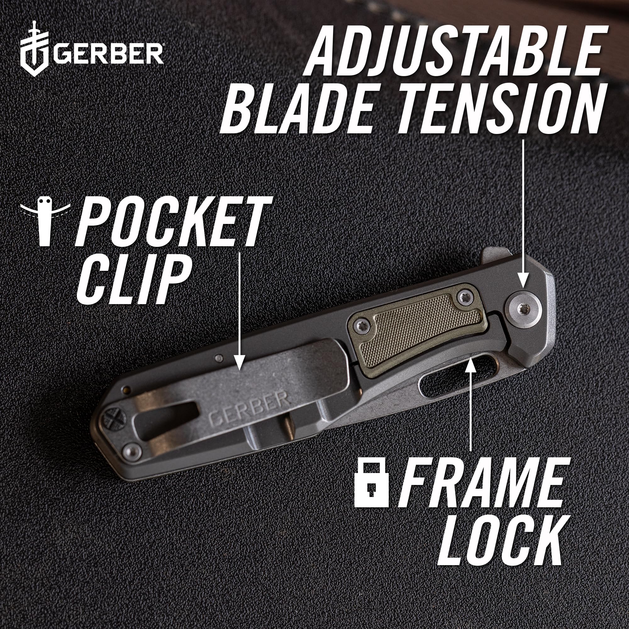 Gerber Gear MiniSada Folding Pocket Knife with Clip, Utility Foldable Knife with Steel Blade, EDC Gear