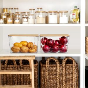 2 Set Pantry Organizer and Storage Stackable Kitchen Pantry Baskets for Onion, Potato, Vegetable, Produce