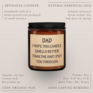 Father's Day Gifts from Wife Son Daughter Father's Day Gifts for Dad Men Birthday Gift Ideas Gag Unique Cool Gifts for Dads Step Dad Bonus Dad New Dad Gifts Funny Fathers Day Candle for Men