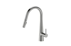 bath royale modern kitchen faucet with pull out spray - single control, all metal, stainless steel