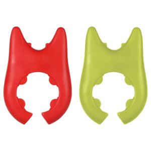 2pcs spoon pot pan holder, silicone pot side clamp clip spoon rest for stove top wok spatula cooking utensil holder devil spatula bracket clips on kitchen gift gadgets accessories(green, red)