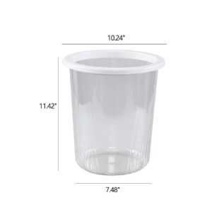 Callyne 2.6 Gallon Acrylic Clear Round Plastic Bathroom Garbage Can, 4 Pack Plastic Small Wastebasket for Multipurpose