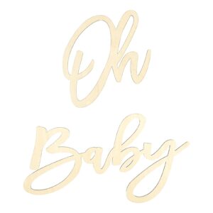 oh baby wooden sign for backdrop, unfinished baby shower sign banner for 1st birthday back drop, boy/girl gender reveal, baby party announcements event decor