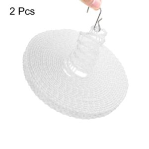 uxcell 2pcs Windproof Clothesline, 10M 33ft Plastic Non-Slip Clothes Drying Rope Portable Travel Clothesline for Courtyard Outdoor Laundry Camping, White