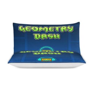 MNXTWHFSZ Geometry Anime and Dash 3-Piece Bedding Set 86"x70" 1 Duvet Cover and 2 Pillowcases Funny Bedroom Accessories