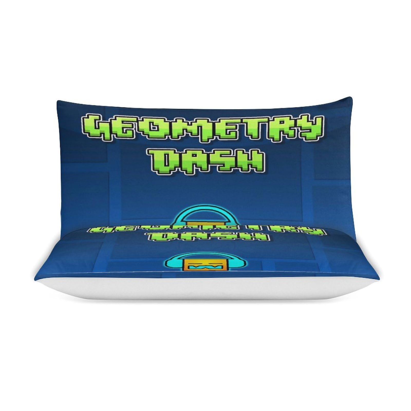 MNXTWHFSZ Geometry Anime and Dash 3-Piece Bedding Set 86"x70" 1 Duvet Cover and 2 Pillowcases Funny Bedroom Accessories