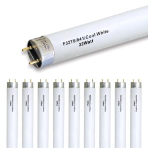 f32t8/841 t8 32w 48inch fluorescent light bulb,4100k cool white,compatible for philips 281550,luxrite,sylvania 21781,sunlite,satco,g13 medium bi-pin base,(10pack)…