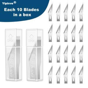 Yipinve Craft Knife Set Hobby Knife Set Exacto Knife Set 21PCS Precision Knife Craft Cutting Tools Crafting Knife Exacto Knife Kit Hobby Knife Blades Utility Knife Kit (21PCS craft knife set Silver)