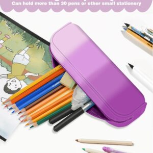 FINPAC Pencil Case, Small Pencil Pouch with Wristlet, Big Capacity Zipper Portable Silicone Pen Bag for Students Women, Bible Journaling Supplies and Accessories, Makeup Bags Organizer, Iris Purple