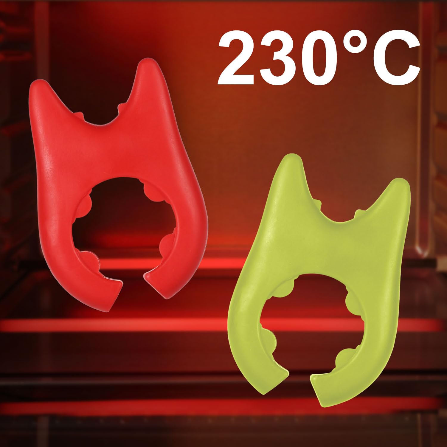 2pcs Spoon Pot Pan Holder, Silicone Pot Side Clamp Clip Spoon Rest for Stove Top Wok Spatula Cooking Utensil Holder Devil Spatula Bracket Clips on Kitchen Gift Gadgets Accessories(Green, Red)