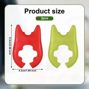 2pcs Spoon Pot Pan Holder, Silicone Pot Side Clamp Clip Spoon Rest for Stove Top Wok Spatula Cooking Utensil Holder Devil Spatula Bracket Clips on Kitchen Gift Gadgets Accessories(Green, Red)