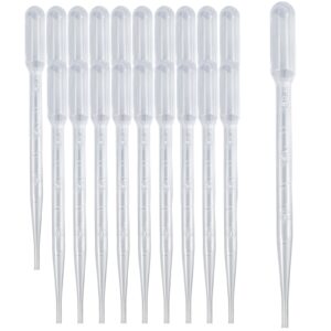 zkupanx 20 pcs 3ml dropper pipettes - disposable pipettes dropper for accurate liquid transfer, perfect for essential oils, resin, crafts, labs, kids activities - plastic pipette, droppers