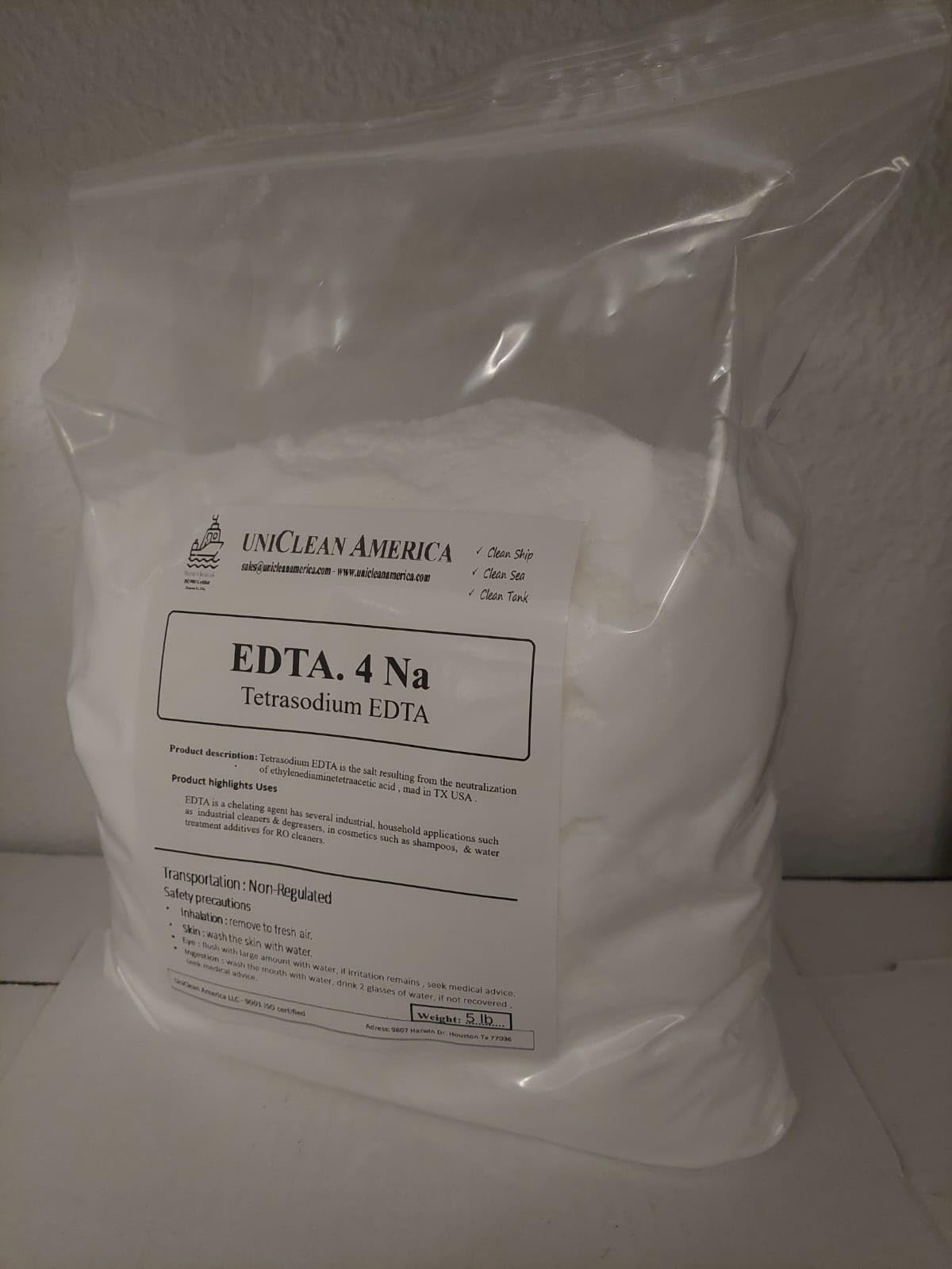 UniClean America Tetrasodium EDTA - EDTA.4Na I Ethylenediaminetetraacetic Acid Tetrasodium Salt I High Purity - Made in USA (Weight: 16 oz / 1 lb)