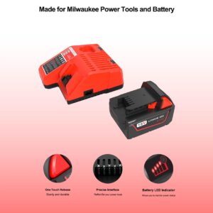 5.0Ah 18V Battery Replacement for Milwaukee M18 18V Battery and Charger Combo,Compatible with Milwaukee M18 Cordless Power Tool 48-11-1850 48-11-1860 and 48-59-1812 Charger