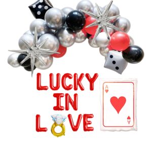 100% liked-lucky in love vegas bachelorette decorations balloon garland and banner set, las vegas bach party, vegas bachelorette party lucky in love bridal shower garland