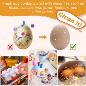 2PCS Egg Cleaner Scrubber Washer for Fresh Eggs & 2PCS Egg Cups, Easy Breakfast, Cute Chicken Egg Brush, Utensil Kitchen Decor Reusable for Breakfast Boiled Cooking Childhood Memories