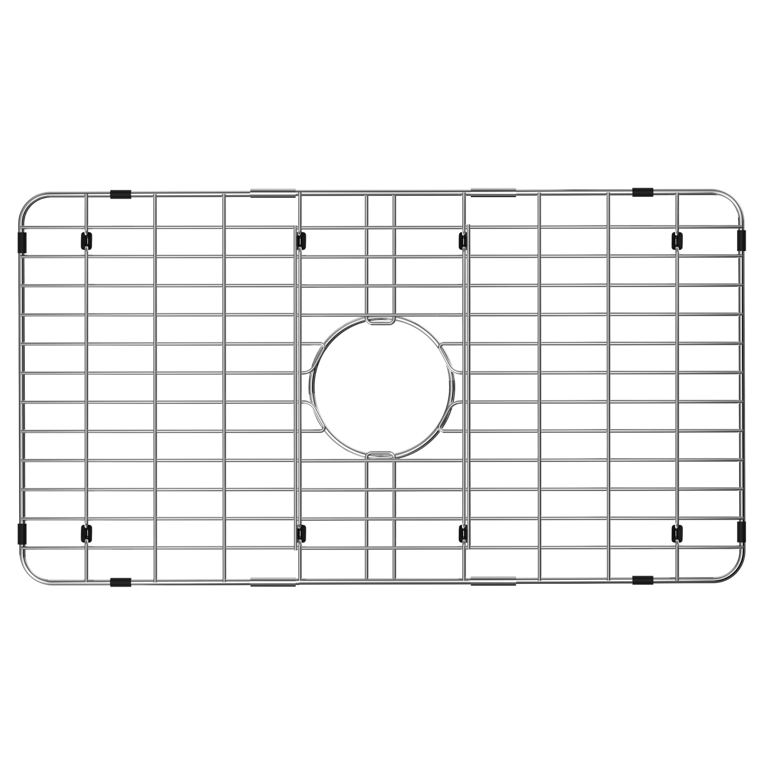 GEDLIRE Stainless Steel Sink Grate Protector for Bottom of Kitchen Sink, 28.5" x 15.5" Metal Kitchen Sink Grid with Centered Drain, Curve Corner Sink Rack with Sink Strainer for Single Sink Bowl