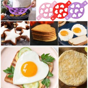 Flip N Cook Silicone Pancake Mold, Flip and Cook Pancake Maker, Flip'n'cook Pancake, Silicone Egg Molds, Mini Pancake Maker, Reusable Fried Egg Ring, Kitchen Cooking Baking Tools (Color : 3pcs-1)