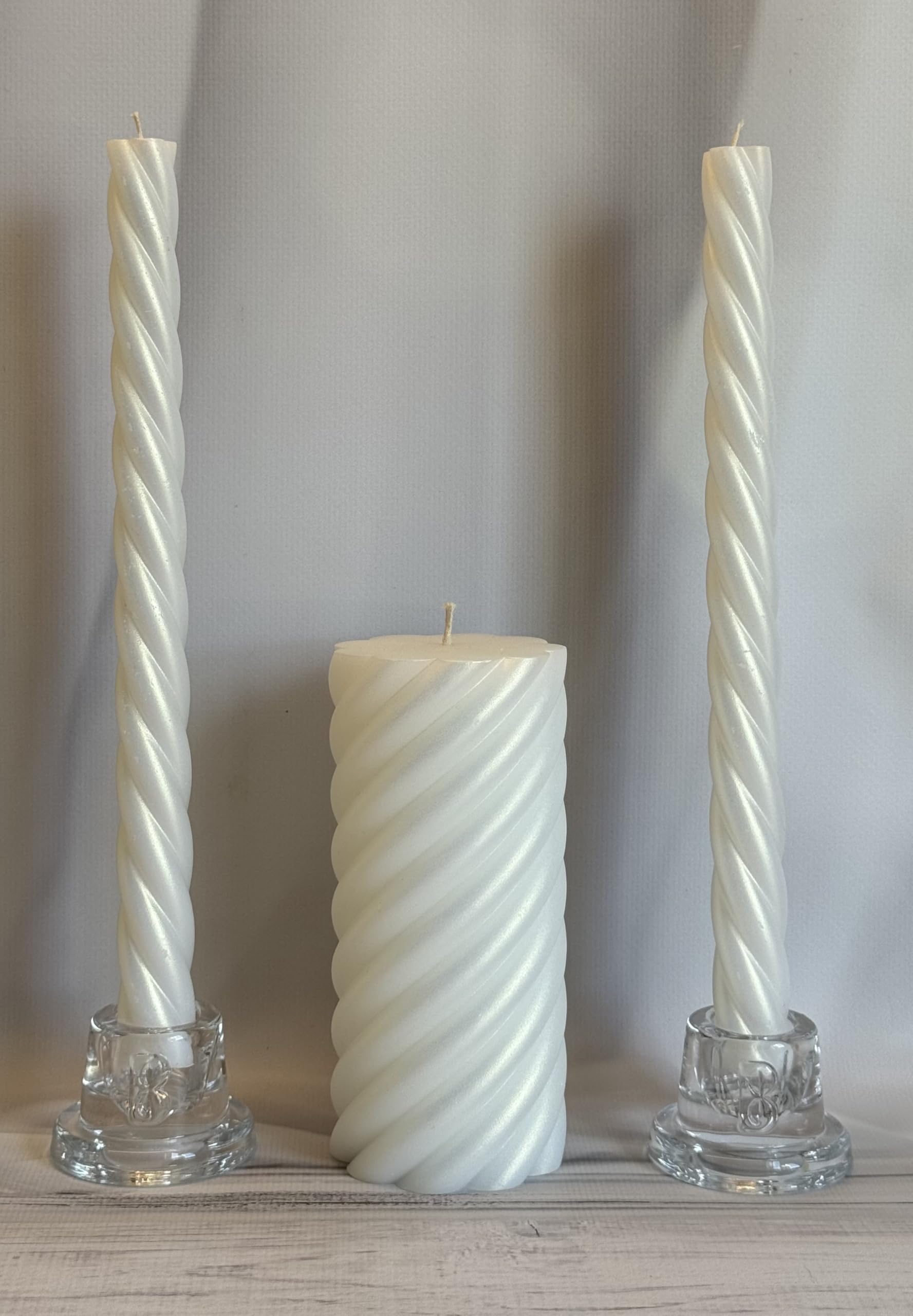 Magik Life Unity Candle Set for Wedding - Wedding Unity Set for Reception and Ceremony - Candle Sets - 6 Inch Pillar and 2 * 10 Inch Tapers-White