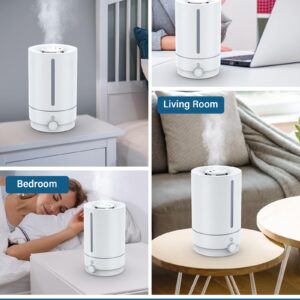 Marnetstone Humidifiers for Bedroom, 5 L Top Fill Cool Mist Humidifiers with Oil Diffuser, Ultrasonic Humidifiers for Large Room, Home, Nursery, Office, Plants, 360° Nozzle