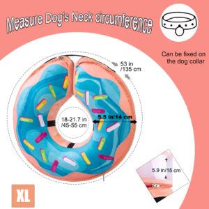 Inflatable Dog Cone Collar with Enhanced Anti-Licking, Soft Neck Donut for Dogs Cats, Recovery Pet Cone Collar After Surgery for Large Medium Small Dogs (Donut Blue, X-Large)