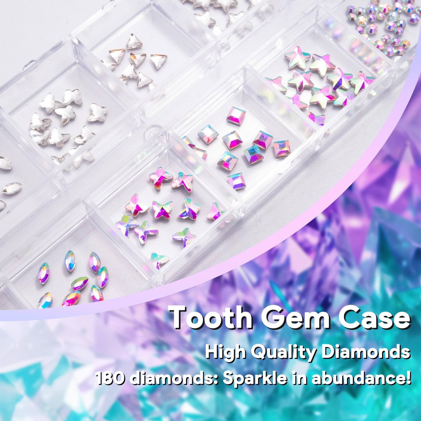 Luretrap Y2K Trendy 30 Pieces Crystal Tooth Gem Kit - Unleash Your Sparkly Smile