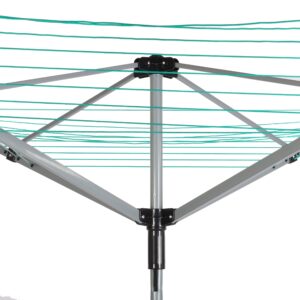 ISXACFF Rotary Outdoor Umbrella Drying Rack Umbrella Clothesline Rotary Dryers Clothes Line 4 Arms Height Adjustable Foldable Retracting 12 Lines with 165ft Clothesline