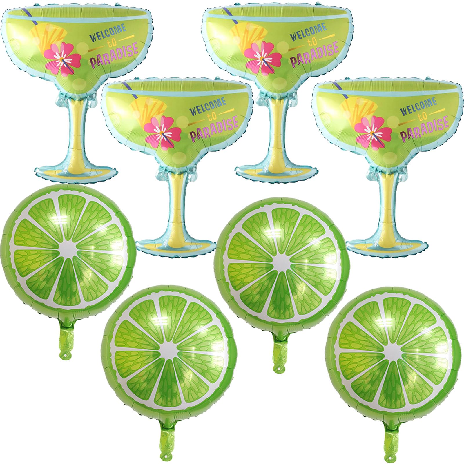 8Pcs Fruit Lime Balloons Cold Drink Balloons Lemon Mylar Balloons for Margs and Matrimony Bachelorette Summer Fruit Themed Graduation Birthday Baby Shower Wedding Party Decorations Supplies