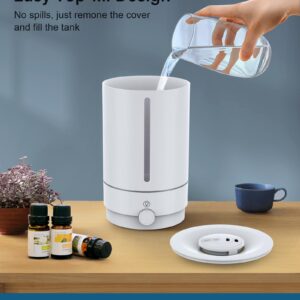 Marnetstone Humidifiers for Bedroom, 5 L Top Fill Cool Mist Humidifiers with Oil Diffuser, Ultrasonic Humidifiers for Large Room, Home, Nursery, Office, Plants, 360° Nozzle