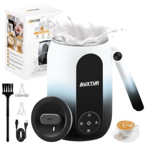 auxtur electric milk frother, 4 in 1 milk steamer, coffee frother, 15.2oz/450ml automatic warm and cold foam maker, milk warmer, electric frother for coffee, latte, cappuccinos, hot chocolate