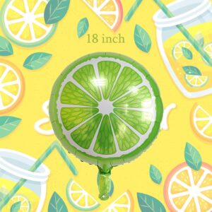 8Pcs Fruit Lime Balloons Cold Drink Balloons Lemon Mylar Balloons for Margs and Matrimony Bachelorette Summer Fruit Themed Graduation Birthday Baby Shower Wedding Party Decorations Supplies