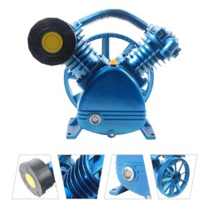 175PSI 5.5HP Twin Cylinder Air Compressor Pump Head, V Style Air Compressor Pump Unit with Flywheel,Exhaust Cylinder Cast Iron Compressor Head Pump