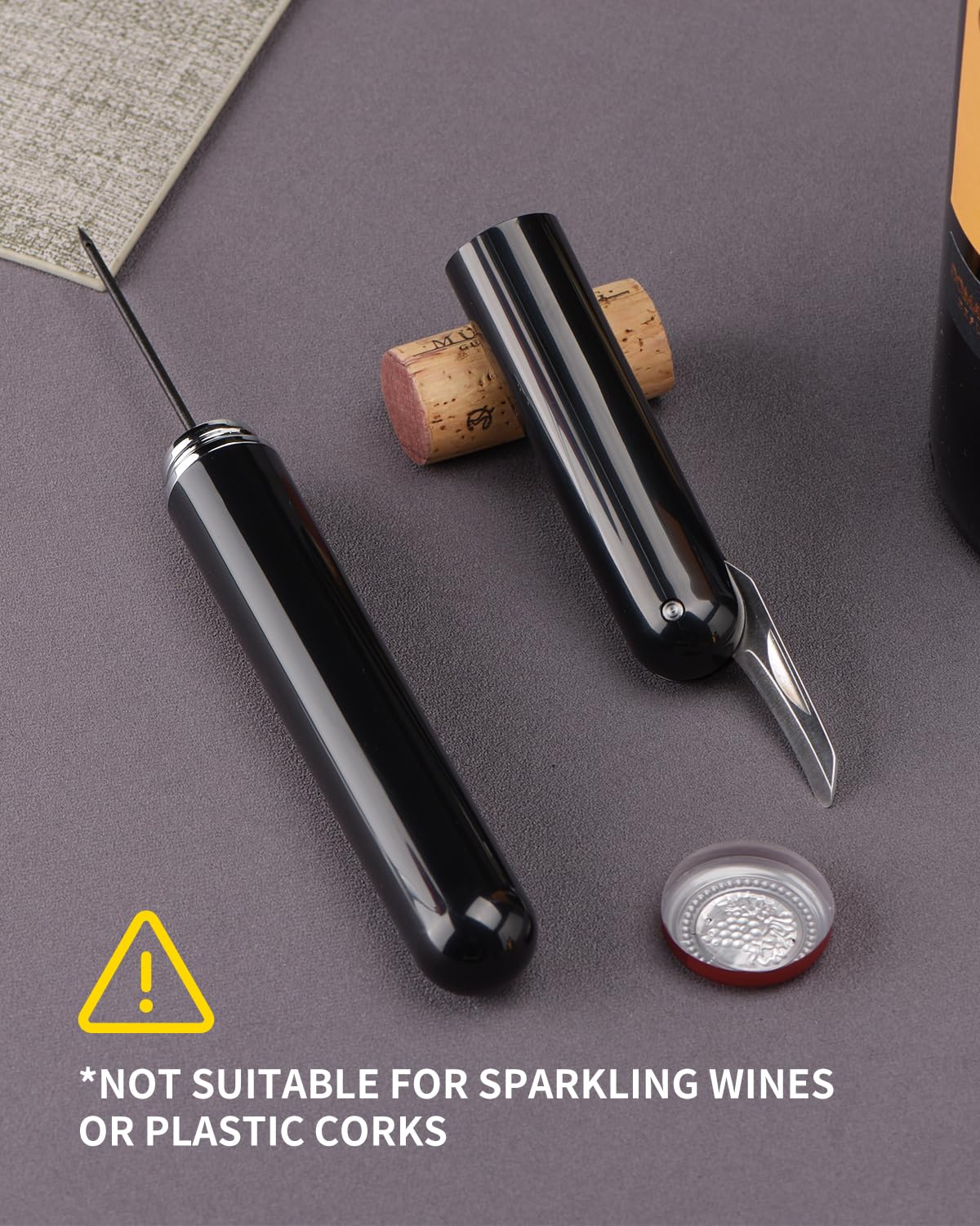 CIRCLE JOY Air Pump Wine Bottle Opener Set, Efficient Cork Remover With Foil Knife, Wine Pourer, Vacuum Stopper, Portable Mini Corkscrew Wine Opener for Home Travel Outdoor, Present for Wine Lovers