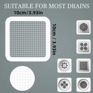 Shower Drain Hair Catcher Mesh Stickers - 2024 New Strong Adhesive Drain Cover Hair Collector, Disposable Shower Drain Hair Catcher Mesh Stickers for Bathtub Kitchen Sink (50PCS)