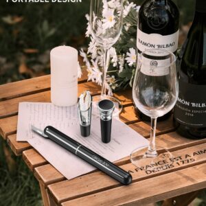 CIRCLE JOY Air Pump Wine Bottle Opener Set, Efficient Cork Remover With Foil Knife, Wine Pourer, Vacuum Stopper, Portable Mini Corkscrew Wine Opener for Home Travel Outdoor, Present for Wine Lovers