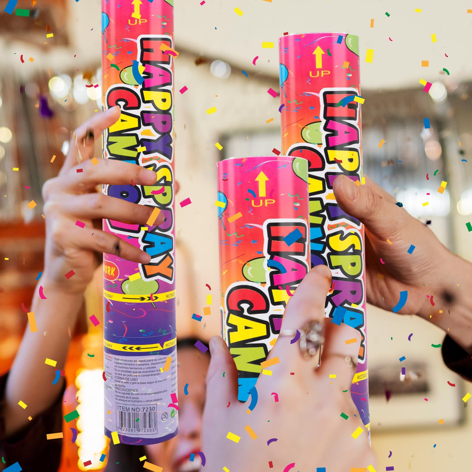 Confetti Cannon 12 Pack Confetti Poppers Biodegradable Multicolor 12 Inch Party Poppers for Celebration Biodegradable Confetti Shooter Cannon Bulk for Birthday Graduation Wedding Christmas NewYear