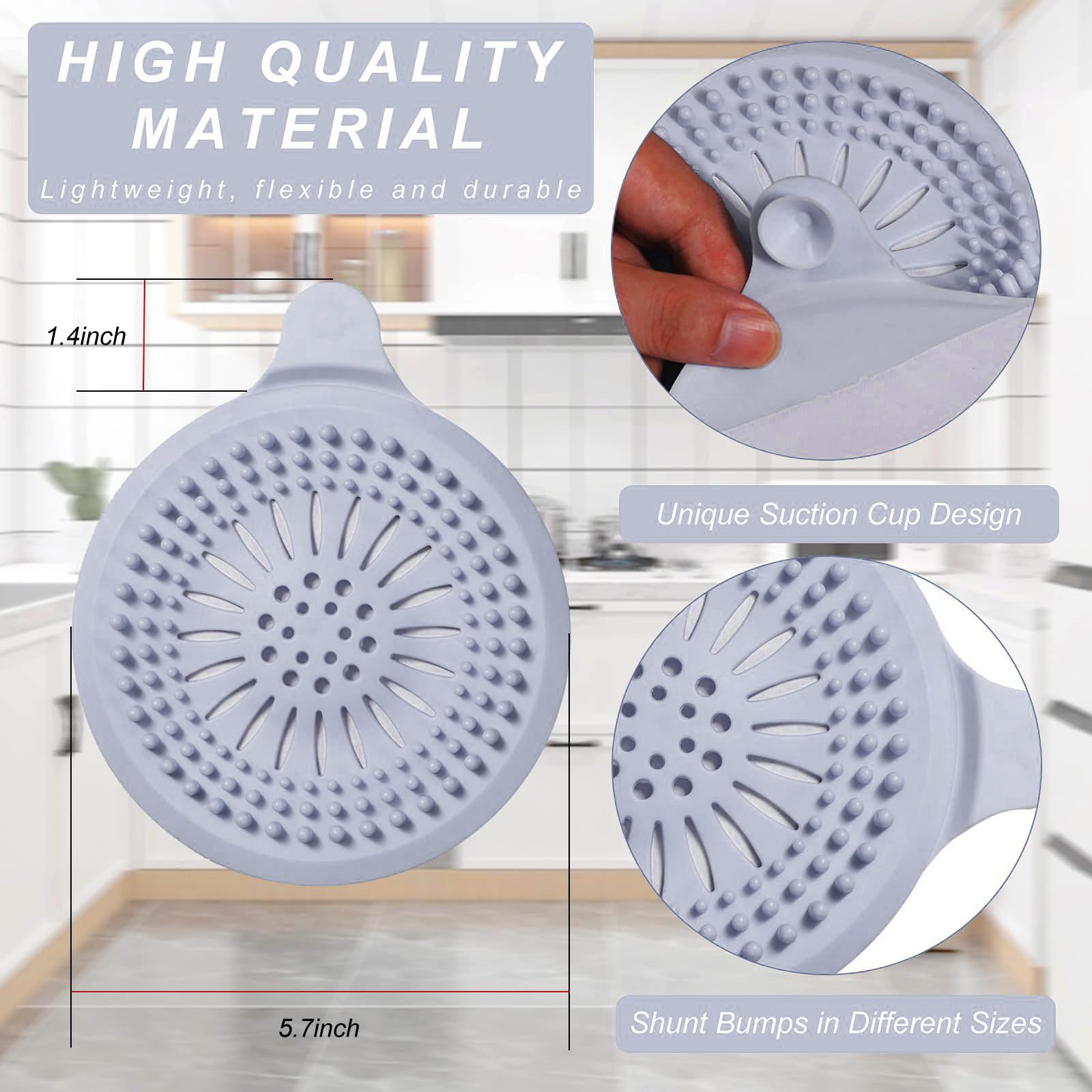 Drain Hair Catcher Shower Drain Cover Bathroom Tub- Silicone Shower Hair Drain Catcher for Bath Tub, Sink Stopper, Bathtub, Shower Hair Catcher Sink Cover to Help Prevent Clogging