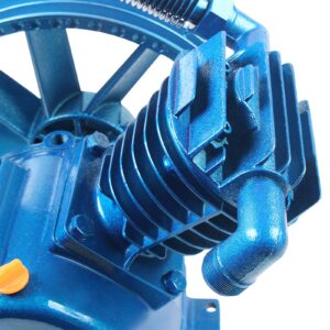 175PSI 5.5HP Twin Cylinder Air Compressor Pump Head, V Style Air Compressor Pump Unit with Flywheel,Exhaust Cylinder Cast Iron Compressor Head Pump