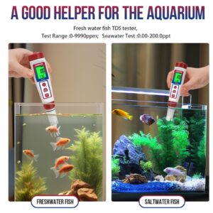 GIDIGI Digital pH Salinity Tester, 6 in 1 Salt pH TDS EC Temp ORP Meter, Multifunction pH Tester for Aquariums Pools, Spa, Hot Tub, Hydroponic, Drinking Water, Home Brewing etc