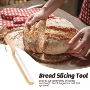 Morapin Bread knife,wood bread bow knife, 15.6-inch serrated bread slicer，Suitable for sour bread or homemade bread,Premium Stainless Steel,-Both left and right hands can be used-